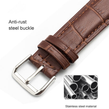 22mm Two-layer Cowhide Leather Bamboo Joint Texture Watch Band(White) - Watch Bands by buy2fix | Online Shopping UK | buy2fix