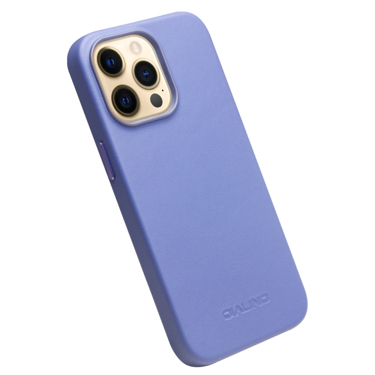 For iPhone 13 Pro QIALINO Nappa Cowhide MagSafe Magnetic Protective Case (Blue) - iPhone 13 Pro Cases by QIALINO | Online Shopping UK | buy2fix