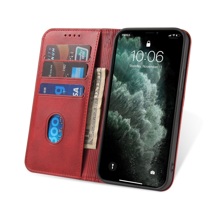 For iPhone 13 Pro Max Calf Texture Magnetic Horizontal Flip Leather Case with Holder & Card Slots & Wallet (Red) - iPhone 13 Pro Max Cases by buy2fix | Online Shopping UK | buy2fix