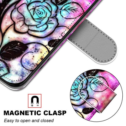 For Huawei P50 Coloured Drawing Cross Texture Horizontal Flip PU Leather Case with Holder & Card Slots & Wallet & Lanyard(Color Bottom Hollow Flower) - Huawei Cases by buy2fix | Online Shopping UK | buy2fix