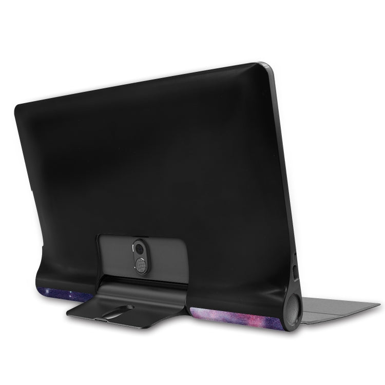 For Lenovo Yoga Smart Tab Color Drawing Pattern Horizontal Flip Leather Case with Two-folding Holder(Galaxy Nebula) - Lenovo by buy2fix | Online Shopping UK | buy2fix