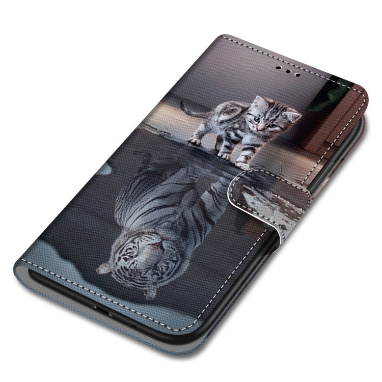 For ZTE Blade A51 Coloured Drawing Cross Texture Horizontal Flip PU Leather Case with Holder & Card Slots & Wallet & Lanyard(Cat Becomes Tiger) - ZTE Cases by buy2fix | Online Shopping UK | buy2fix