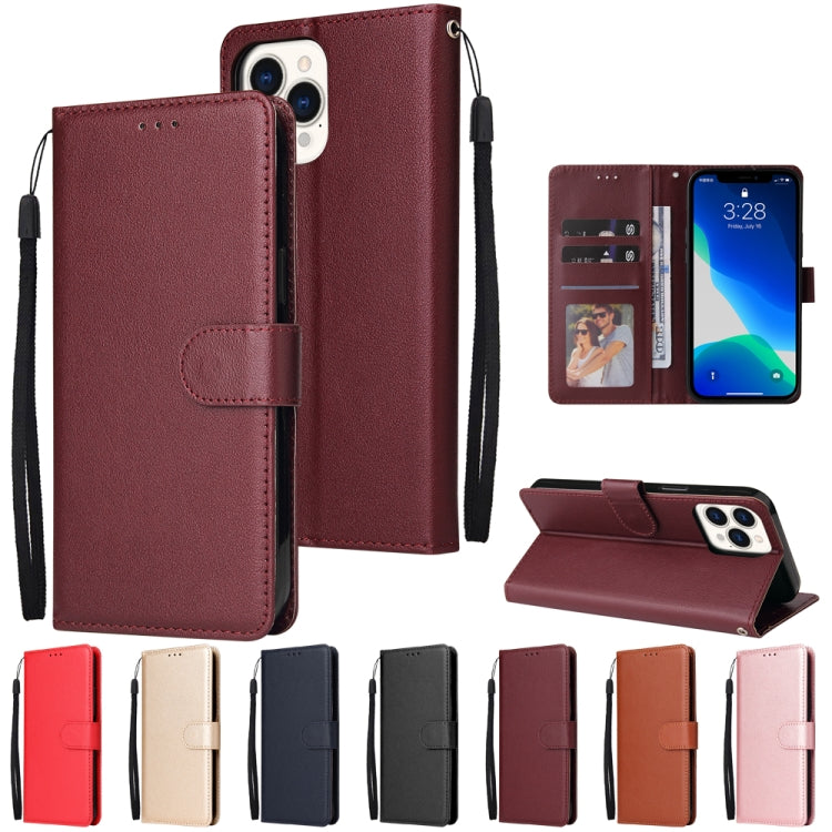 For iPhone 13 Pro Max Multifunctional Horizontal Flip Leather Case, with Three Card Slot & Holder & Photo Frame & Lanyard (Red) - iPhone 13 Pro Max Cases by buy2fix | Online Shopping UK | buy2fix