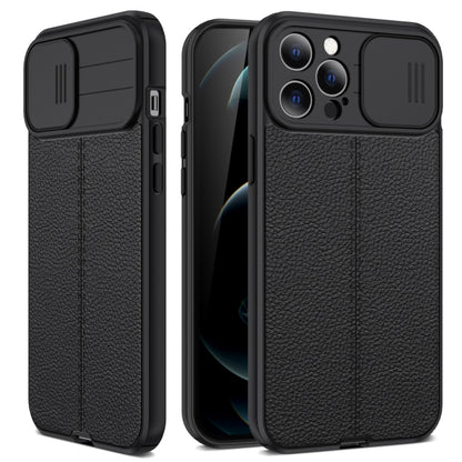 For iPhone 13 mini Litchi Texture Sliding Camshield TPU Protective Case (Black) - iPhone 13 mini Cases by buy2fix | Online Shopping UK | buy2fix