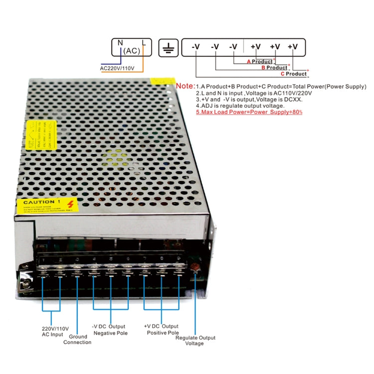 S-240-12 DC12V 20A 240W LED Regulated Switching Power Supply, Size: 200 x 110 x 49mm - Power Supplies by buy2fix | Online Shopping UK | buy2fix