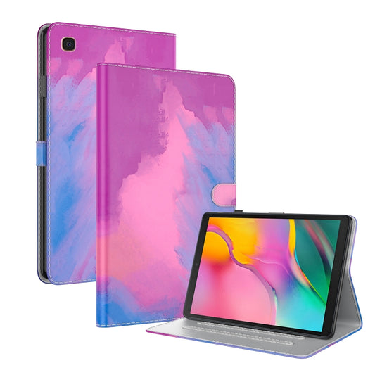 For Samsung Galaxy Tab A 10.1 2019 T515 / T510 Voltage Watercolor Pattern Skin Feel Magnetic Horizontal Flip PU Leather Case with Holder & Card Slots & Photo Frame(Purple Red) - Tab A 10.1 (2019) T510 / T515 by buy2fix | Online Shopping UK | buy2fix