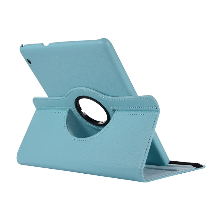 For Huawei MediaPad T3 10 Litchi Texture Horizontal Flip 360 Degrees Rotation Leather Case with Holder(Sky Blue) - Huawei by buy2fix | Online Shopping UK | buy2fix