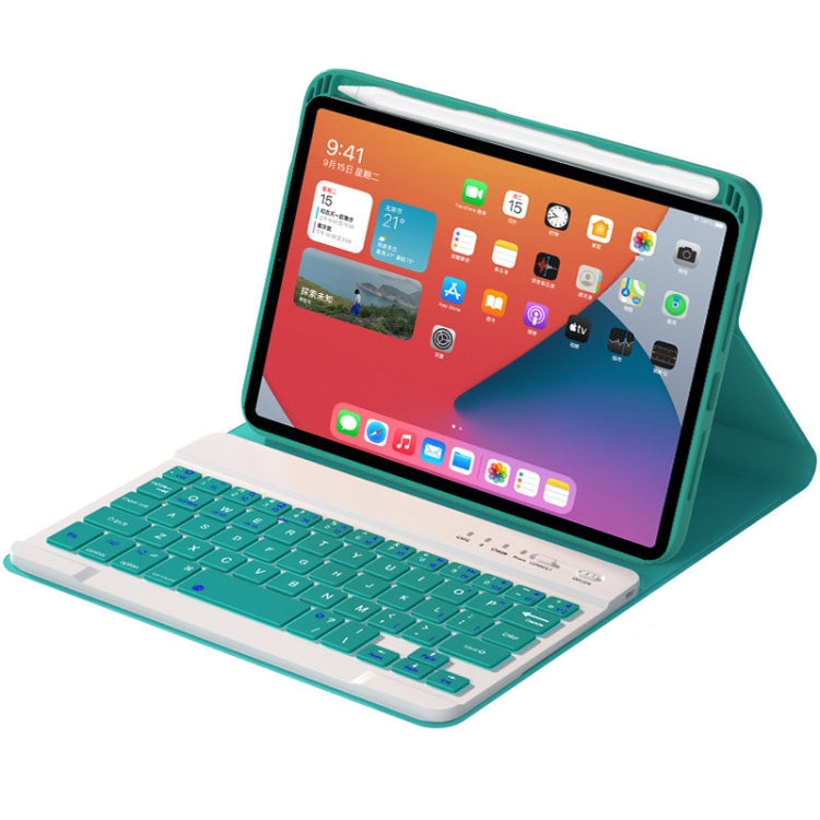 HK006 Square Keys Detachable Bluetooth Keyboard Leather Tablet Case with Holder for iPad mini 6(Dark Green) - For iPad mini by buy2fix | Online Shopping UK | buy2fix