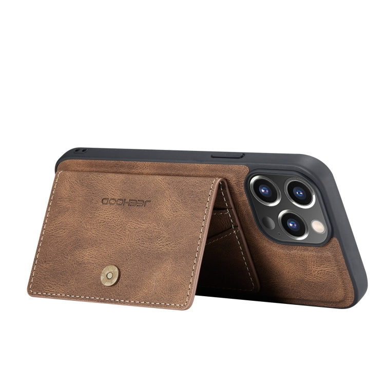 For iPhone 13 Pro JEEHOOD Retro Magnetic Detachable Protective Case with Wallet & Card Slot & Holder (Brown) - iPhone 13 Pro Cases by JEEHOOD | Online Shopping UK | buy2fix