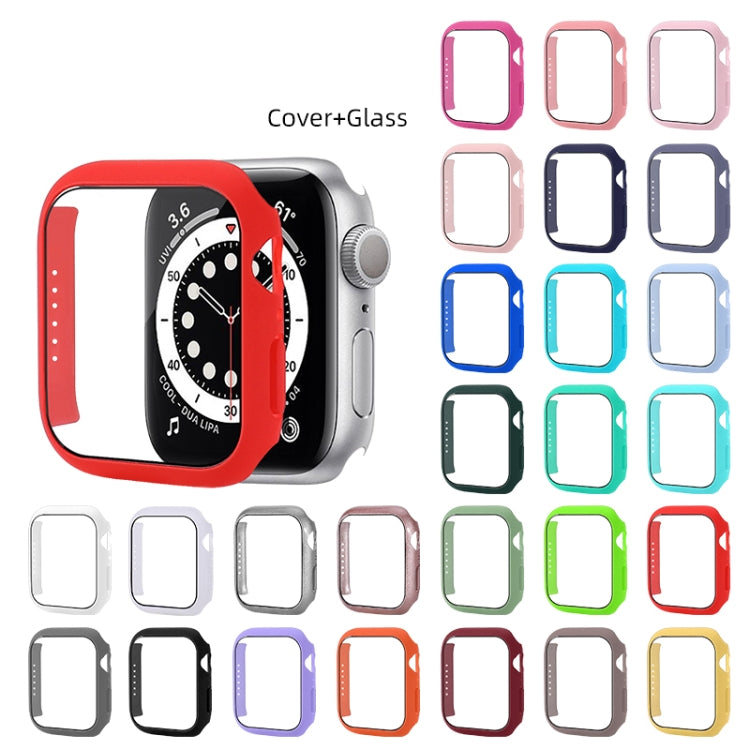 Shockproof PC Protective Case with Tempered Glass Film For Apple Watch Series 8 / 7 45mm(Midnight Blue) - Watch Cases by buy2fix | Online Shopping UK | buy2fix