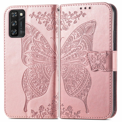 For Blackview A100 Butterfly Love Flower Embossed Horizontal Flip Leather Case with Holder & Card Slots & Wallet & Lanyard(Rose Gold) - More Brand by buy2fix | Online Shopping UK | buy2fix
