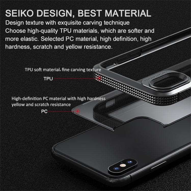 For iPhone XS Max MG Series Carbon Fiber TPU + Clear PC Four-corner Airbag Shockproof Case(White) - More iPhone Cases by buy2fix | Online Shopping UK | buy2fix