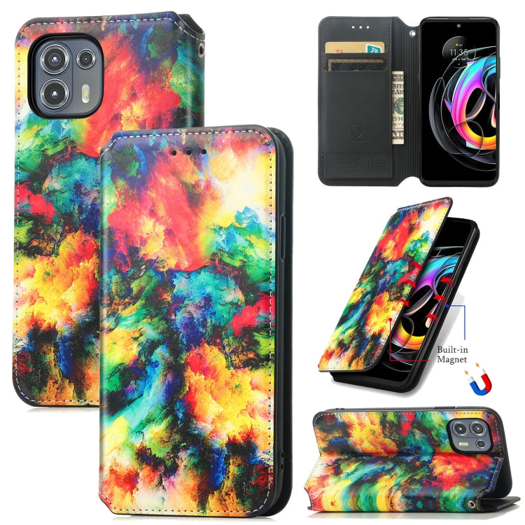 For Motorola Edge 20 Lite Colorful Magnetic Horizontal Flip PU Leather Case with Holder & Card Slot & Wallet(Colorful Cloud) - Motorola Cases by buy2fix | Online Shopping UK | buy2fix