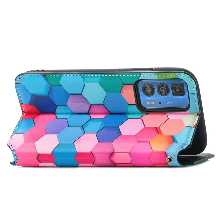 For Motorola Edge 20 Pro Colorful Magnetic Horizontal Flip PU Leather Case with Holder & Card Slot & Wallet(Colorful Cube) - Motorola Cases by buy2fix | Online Shopping UK | buy2fix