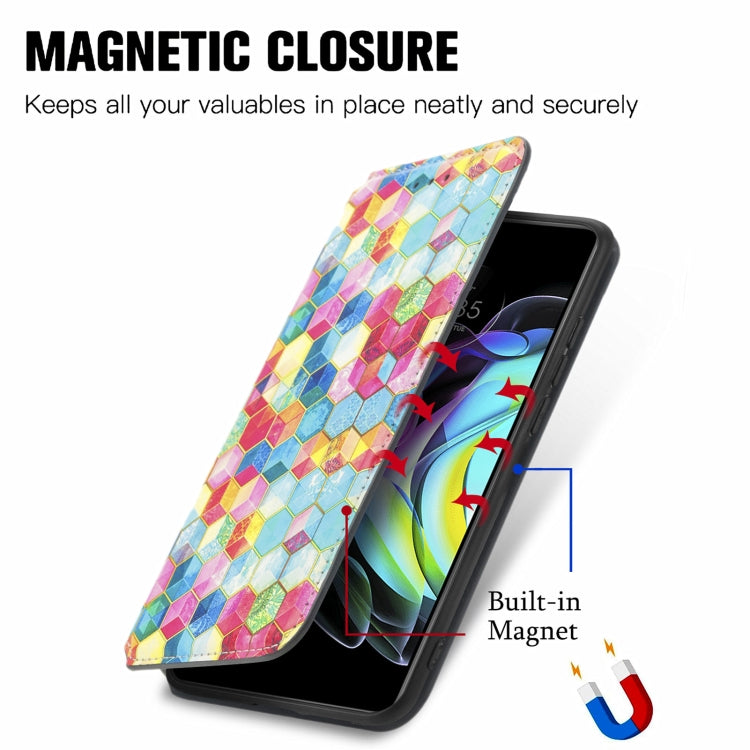 For Motorola Edge 20 Colorful Magnetic Horizontal Flip PU Leather Case with Holder & Card Slot & Wallet(Magic Space) - Motorola Cases by buy2fix | Online Shopping UK | buy2fix