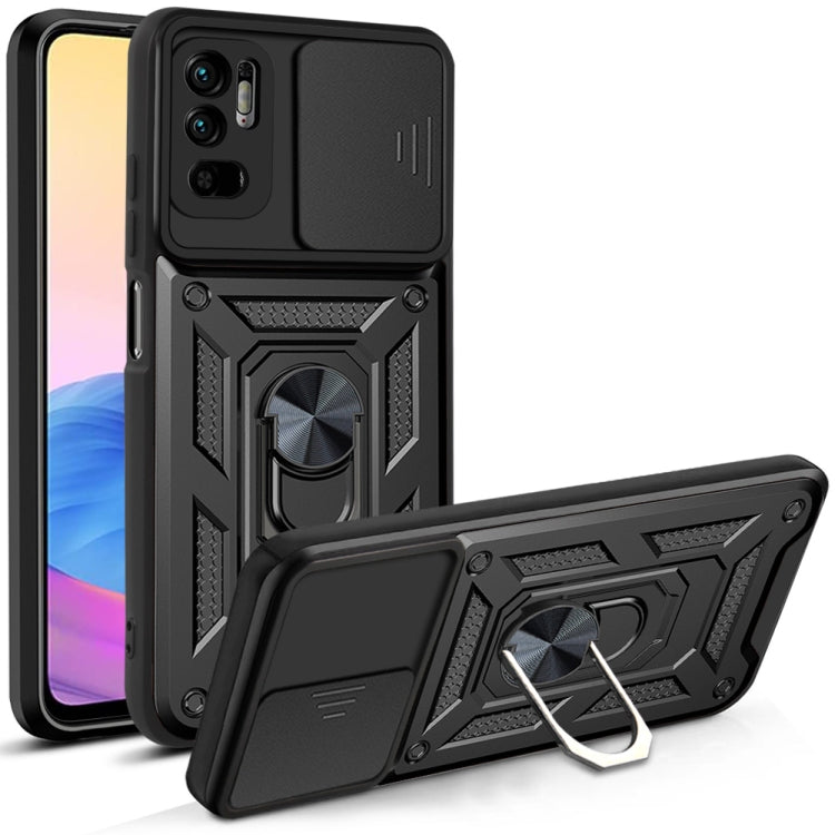 For Xiaomi Redmi Note 10 5G Sliding Camera Cover Design TPU+PC Protective Case(Black) - Xiaomi Cases by buy2fix | Online Shopping UK | buy2fix