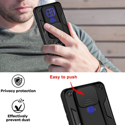 For Motorola Moto G9 Play Sliding Camera Cover Design TPU+PC Protective Case(Black) - Motorola Cases by buy2fix | Online Shopping UK | buy2fix