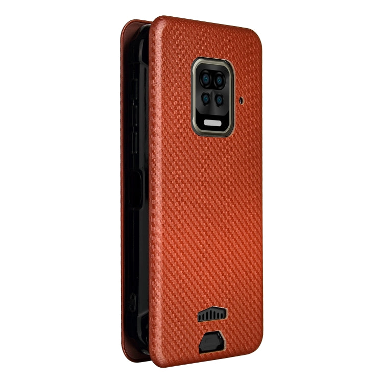 For Doogee S59 / S59 Pro Carbon Fiber Texture Horizontal Flip TPU + PC + PU Leather Case with Card Slot(Brown) - More Brand by buy2fix | Online Shopping UK | buy2fix