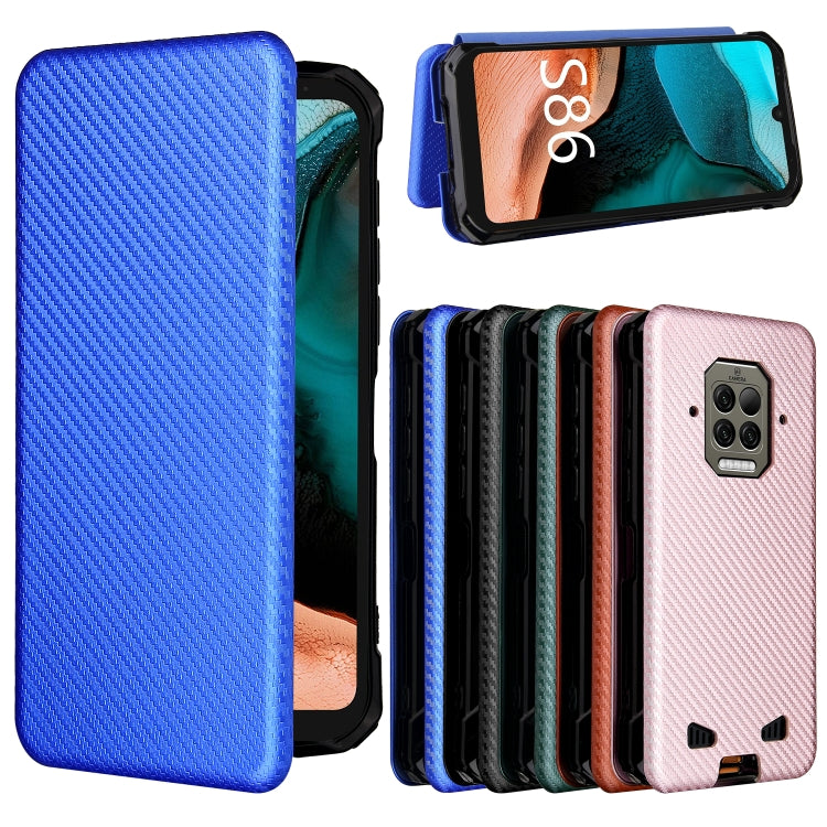 For Doogee S86 / S86 Pro Carbon Fiber Texture Horizontal Flip TPU + PC + PU Leather Case with Card Slot(Blue) - More Brand by buy2fix | Online Shopping UK | buy2fix