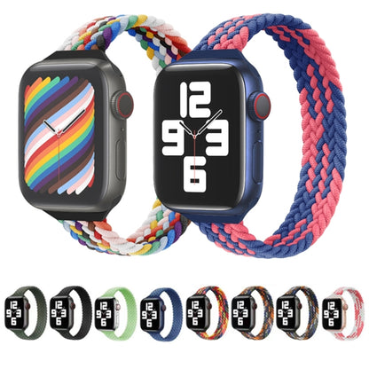 Small Waist Single Loop Nylon Braid Watch Band For Apple Watch Series 9&8&7 41mm / SE 3&SE 2&6&SE&5&4 40mm / 3&2&1 38mm, Size: XS 130mm(Colorful) - Watch Bands by buy2fix | Online Shopping UK | buy2fix