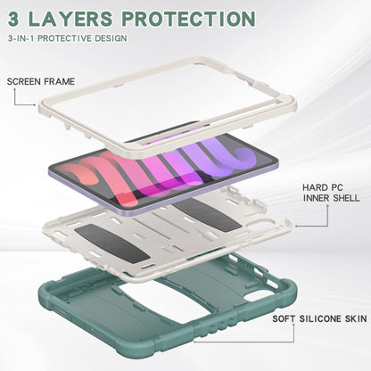 For iPad mini 6 3-Layer Protection Screen Frame + PC + Silicone Shockproof Combination Tablet Case with Holder(Emerald Green) - iPad mini 6 Cases by buy2fix | Online Shopping UK | buy2fix