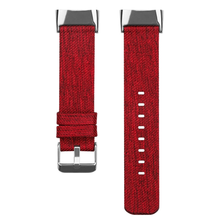 For Fitbit Charge 5 Nylon Canvas Watch Band(Red) - Watch Bands by buy2fix | Online Shopping UK | buy2fix