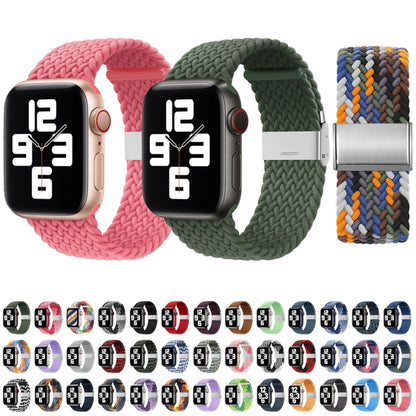 Nylon Braid One Buckle Watch Band For Apple Watch Series 9&8&7 41mm / SE 3&SE 2&6&SE&5&4 40mm / 3&2&1 38mm(Orange) - Watch Bands by buy2fix | Online Shopping UK | buy2fix