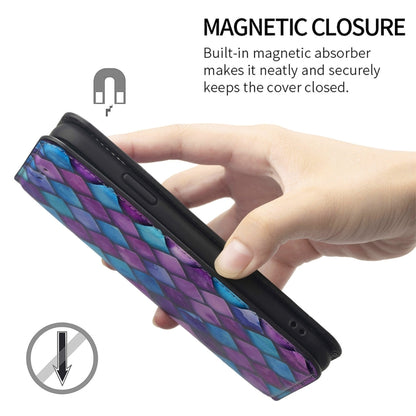 For Doogee N40 Pro CaseNeo Colorful Magnetic Leather Case with Holder & Card Slot & Wallet(Purple Scales) - More Brand by buy2fix | Online Shopping UK | buy2fix