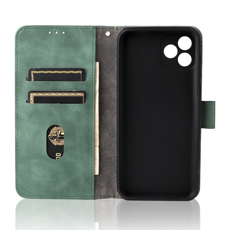 For Blackview Oscal C20 Solid Color Skin Feel Magnetic Buckle Horizontal Flip PU Phone Case(Green) - More Brand by buy2fix | Online Shopping UK | buy2fix