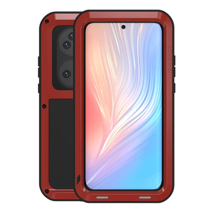 For Huawei P50 Pro LOVE MEI Metal Shockproof Waterproof Dustproof Protective Phone Case without Glass(Red) - Huawei Cases by LOVE MEI | Online Shopping UK | buy2fix