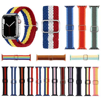 Adjustable Striped Woven Nylon Strap Watch Band For Apple Watch Ultra 49mm&Watch Ultra 2 49mm / Series 9&8&7 45mm / SE 3&SE 2&6&SE&5&4 44mm / 3&2&1 42mm(Coffee) - Watch Bands by buy2fix | Online Shopping UK | buy2fix