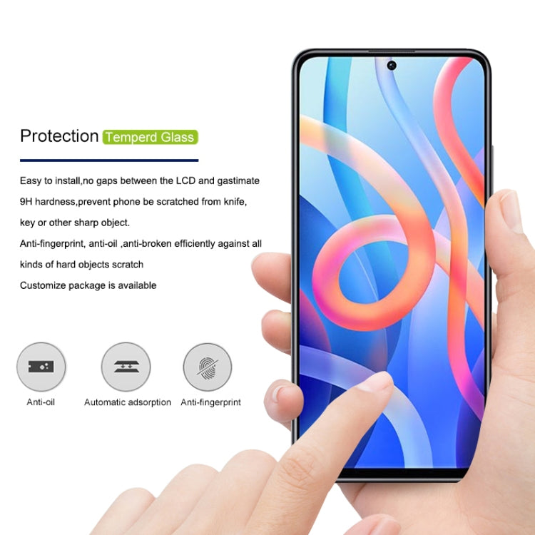 For Xiaomi Redmi Note 11 mocolo 0.33mm 9H 2.5D Full Glue Silk Print Tempered Glass Film(Black) -  by PINWUYO | Online Shopping UK | buy2fix