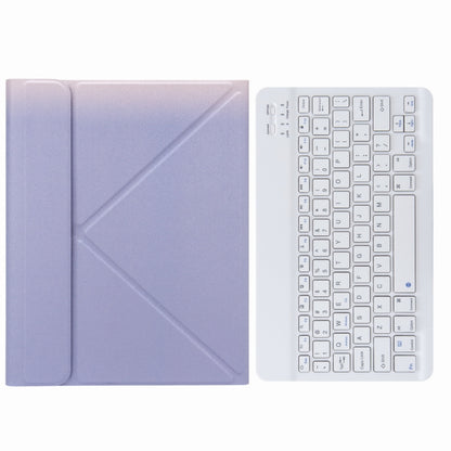 H-097 Bluetooth Keyboard Leather Case with Rear Three-fold Holder For iPad 9.7 2018 & 2017(Purple) - Universal by buy2fix | Online Shopping UK | buy2fix