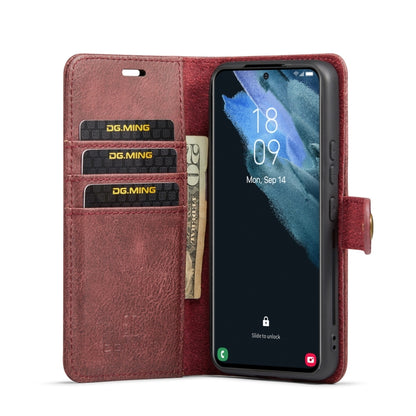 For Samsung Galaxy S22 5G DG.MING Crazy Horse Texture Detachable Magnetic Leather Phone Case(Red) - Galaxy S22 5G Cases by DG.MING | Online Shopping UK | buy2fix