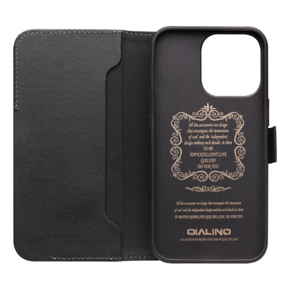 For iPhone 13 Pro QIALINO Magnetic Buckle Leather Phone Case (Black) - iPhone 13 Pro Cases by QIALINO | Online Shopping UK | buy2fix