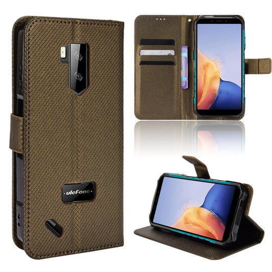 For Ulefone Armor X9 Diamond Texture Leather Phone Case(Brown) - Ulefone Cases by buy2fix | Online Shopping UK | buy2fix