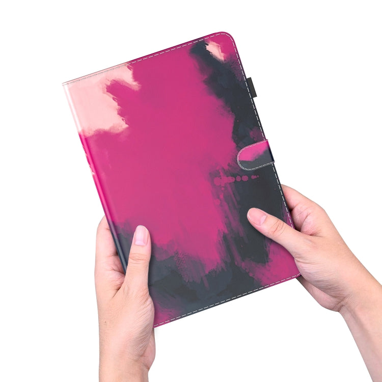 For Samsung Galaxy Tab S9+ Watercolor Pattern Flip Leather Tablet Case(Berry Color) - Galaxy Tab S9+ Cases by buy2fix | Online Shopping UK | buy2fix