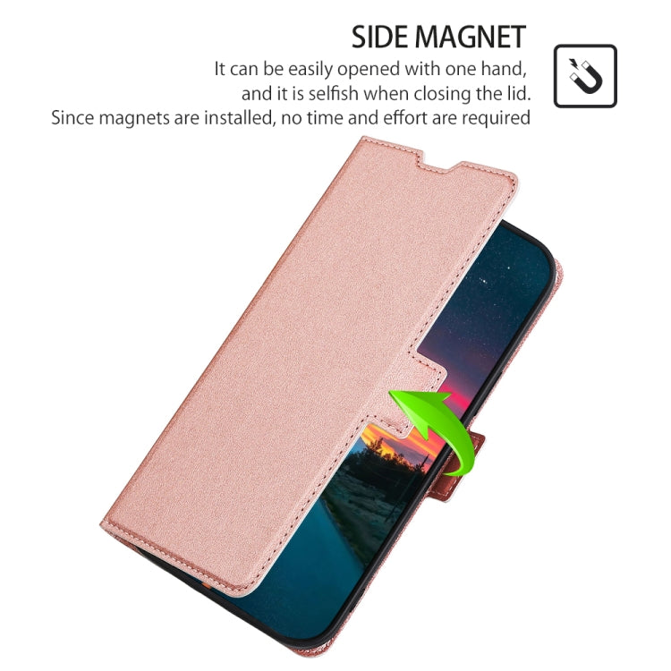 For Blackview A80 / A80S Ultra-thin Voltage Side Buckle PU + TPU Leather Phone Case(Rose Gold) - More Brand by buy2fix | Online Shopping UK | buy2fix