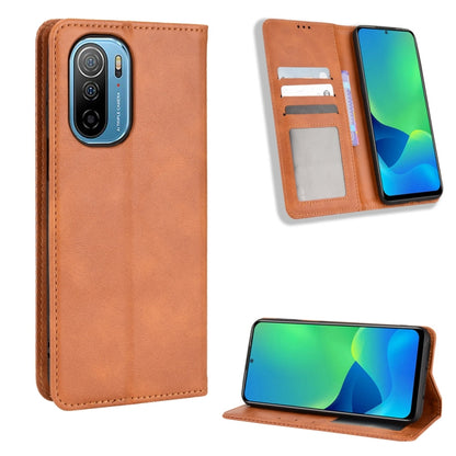 For Ulefone Note 13P Magnetic Buckle Retro Texture Leather Phone Case(Brown) - OPPO Cases by buy2fix | Online Shopping UK | buy2fix