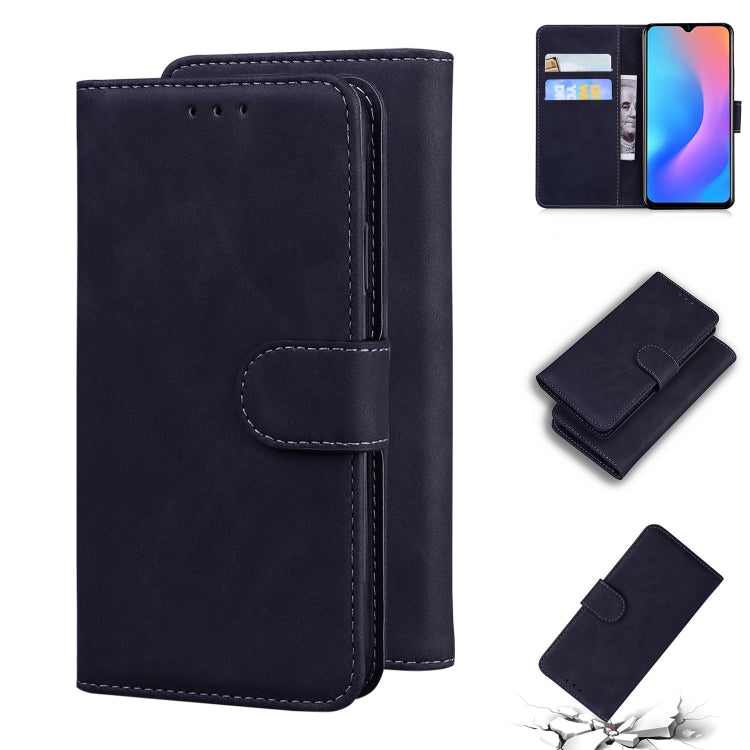 For Blackview A60 Pro Skin Feel Pure Color Flip Leather Phone Case(Black) - More Brand by buy2fix | Online Shopping UK | buy2fix