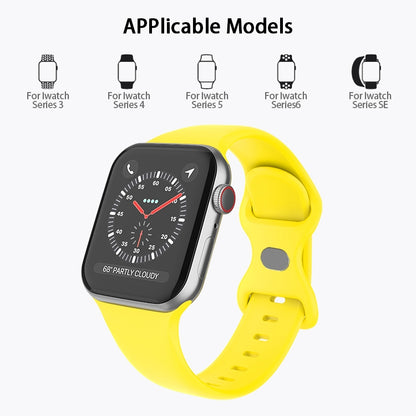 Butterfly Buckle Silicone Watch Band, Size: S For Apple Watch Ultra 49mm&Watch Ultra 2 49mm / Series 9&8&7 45mm / SE 3&SE 2&6&SE&5&4 44mm / 3&2&1 42mm(Red) - Watch Bands by buy2fix | Online Shopping UK | buy2fix