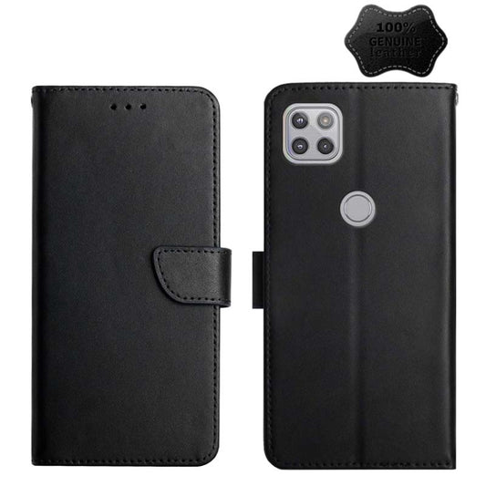 For Motorola Moto G 5G Genuine Leather Fingerprint-proof Horizontal Flip Phone Case(Black) - Motorola Cases by buy2fix | Online Shopping UK | buy2fix