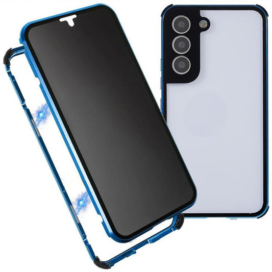 For Samsung Galaxy S22 5G Anti-peeping Magnetic Double-sided Tempered Glass Phone Case(Blue) - Galaxy S22 5G Cases by buy2fix | Online Shopping UK | buy2fix