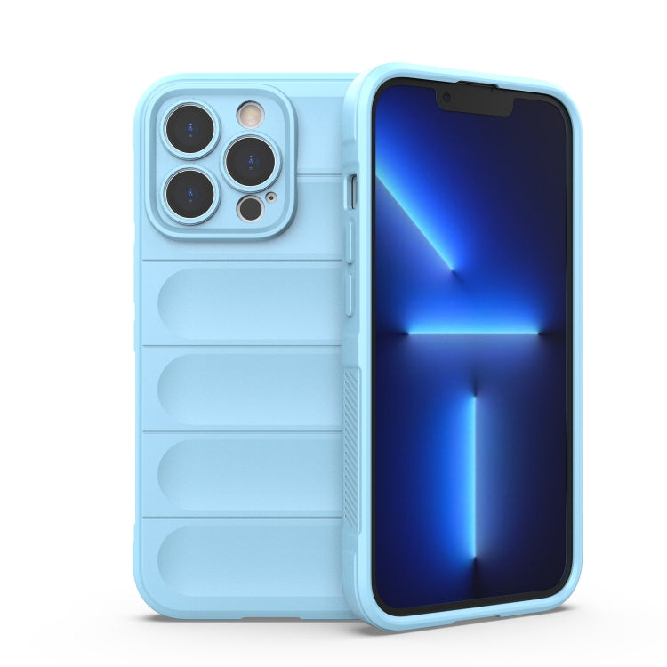 For iPhone 13 Pro Magic Shield TPU + Flannel Phone Case (Light Blue) - iPhone 13 Pro Cases by buy2fix | Online Shopping UK | buy2fix