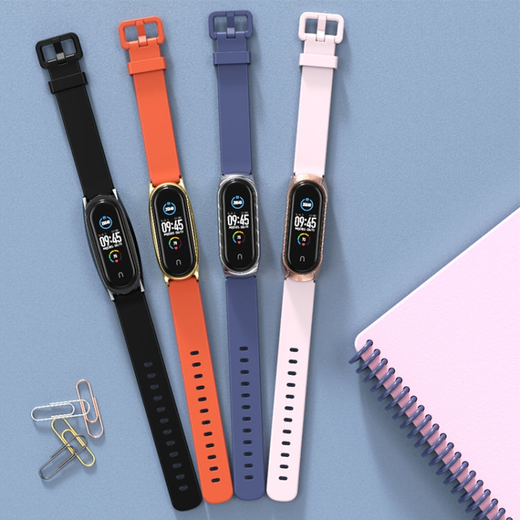 For Xiaomi Mi Band 3/4/5/6 Mijobs CS Silicone Waterproof Watch Band(Grey+Silver) - Watch Bands by MIJOBS | Online Shopping UK | buy2fix