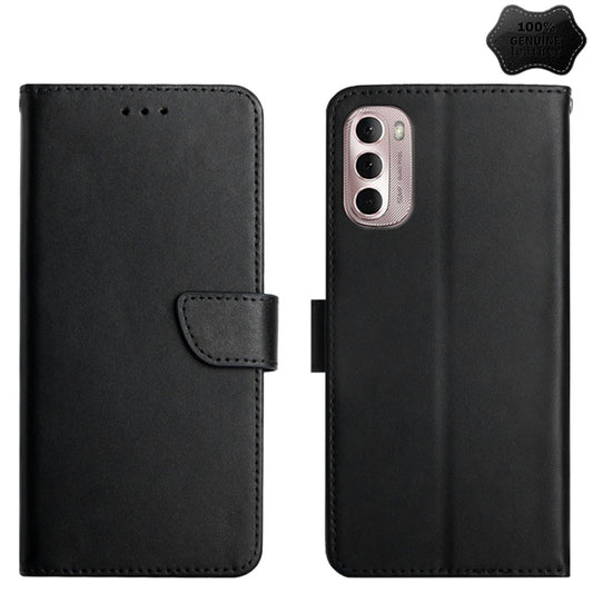 For Motorola Moto G Stylus 4G 2022 Genuine Leather Fingerprint-proof Horizontal Flip Phone Case(Black) - Motorola Cases by buy2fix | Online Shopping UK | buy2fix