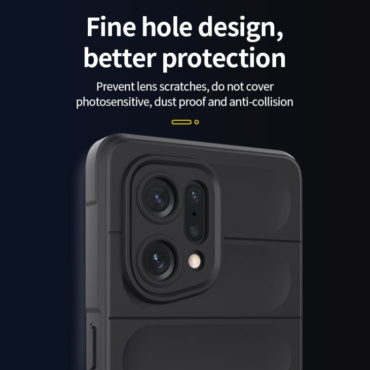 For OPPO Find X5 Magic Shield TPU + Flannel Phone Case(Black) - OPPO Cases by buy2fix | Online Shopping UK | buy2fix