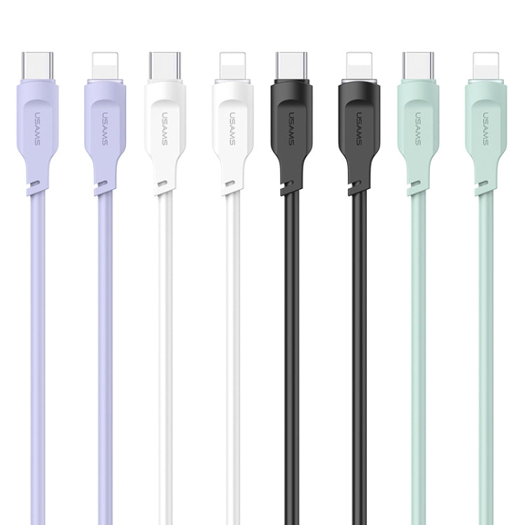 USAMS US-SJ566 Type-C / USB-C to 8 Pin PD 20W Fast Charing Data Cable with Light, Length: 1.2m(Purple) - 2 in 1 Cable by USAMS | Online Shopping UK | buy2fix