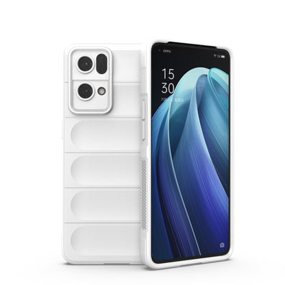 For OPPO Reno7 Pro 5G Magic Shield TPU + Flannel Phone Case(White) - OPPO Cases by buy2fix | Online Shopping UK | buy2fix