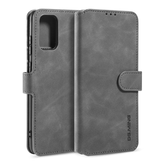 For Galaxy S20 DG.MING Retro Oil Side Horizontal Flip Case with Holder & Card Slots & Wallet(Grey) - Galaxy Phone Cases by DG.MING | Online Shopping UK | buy2fix